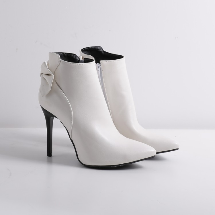 Women's Pointed Toe Ankle Boots with Side Zipper and High Stiletto Heel