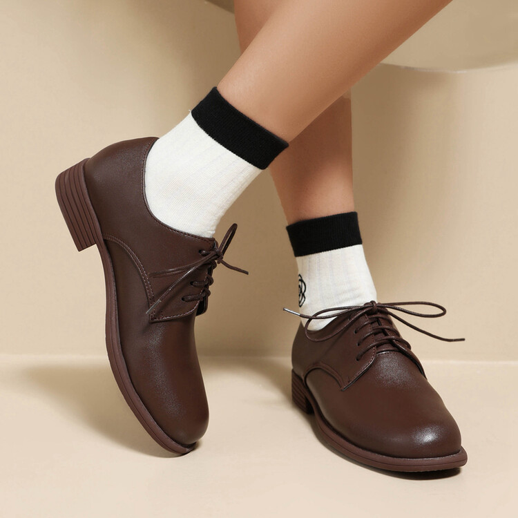 Deep Mouth Flat Shoes Minimalist Lace-Up Unisex Low Heel
