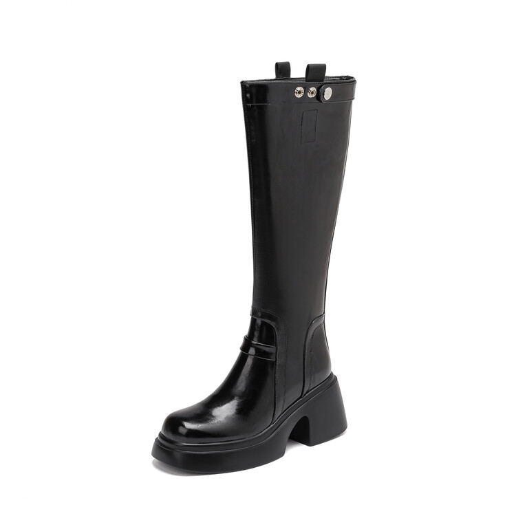 Knight Boots Women's High Heel Square Toe Side Zip - Image 5
